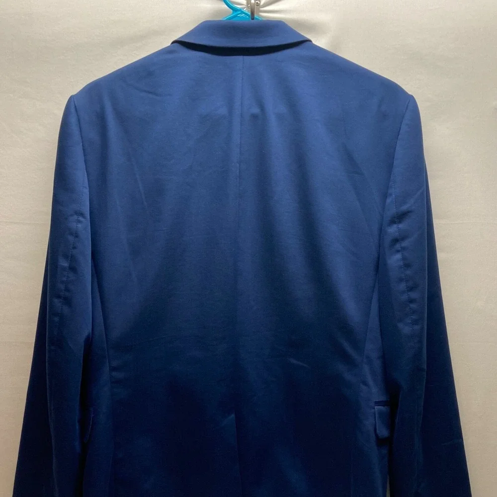 Express Blazer Suit Jacket Men's Medium Navy Blue 2 Button Slim Fit Top Coat EUC
